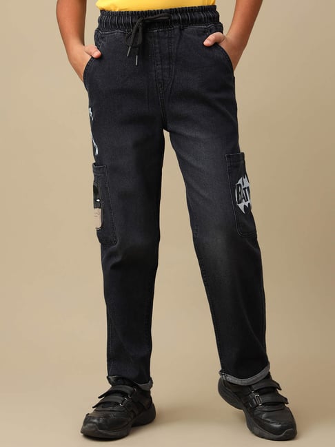 Kidsville Boys Black Batman Regular Fit Joggers