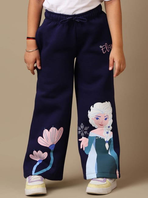 Kidsville Girls Blue Frozen Relaxed Fit Joggers