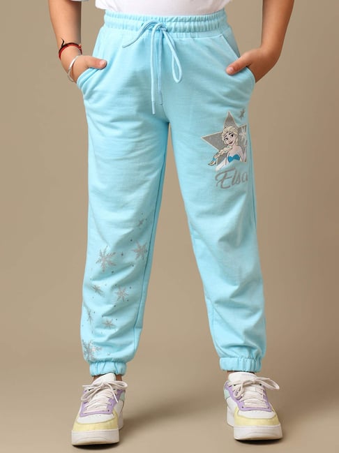Kidsville Girls Blue Frozen Regular Fit Joggers