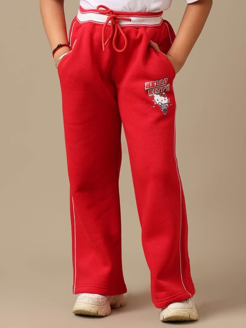 Kidsville Girls Red Hello Kitty Relaxed Fit Joggers