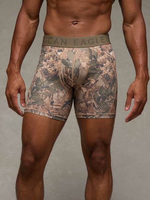 American Eagle Beige Regular Fit Printed Briefs