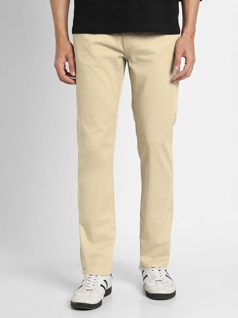 American Eagle Beige Cotton Slim Fit Trackpants-picture-34
