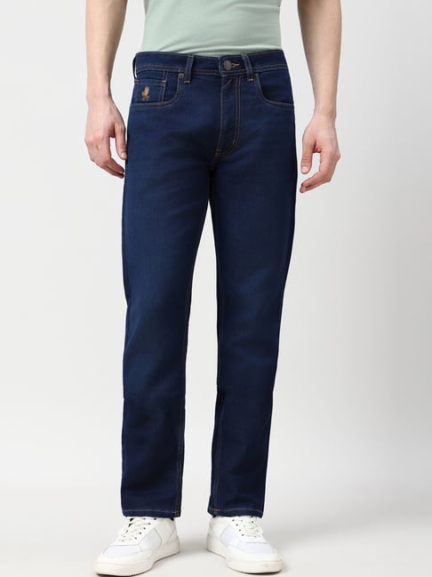 Peter England Navy Regular Fit Jeans