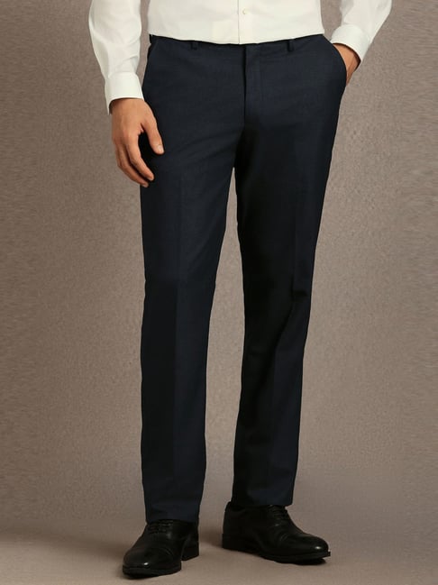 Louis Philippe Black Slim Fit Trousers-picture-21