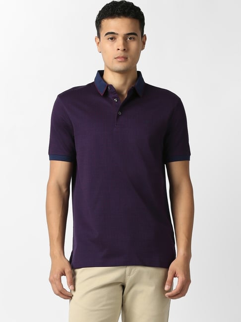 Van Heusen Purple Cotton Regular Fit Polo T-Shirt-picture-40