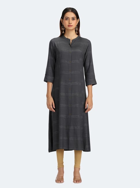 Cotton Culture Grey Cotton Striped Kurta-picture-11