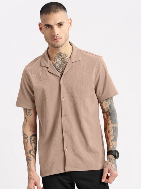 Showoffff Beige Relaxed Fit Shirt-picture-22