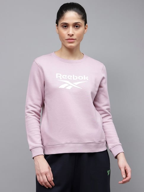Reebok Pink Cotton Printed Sweatshirt