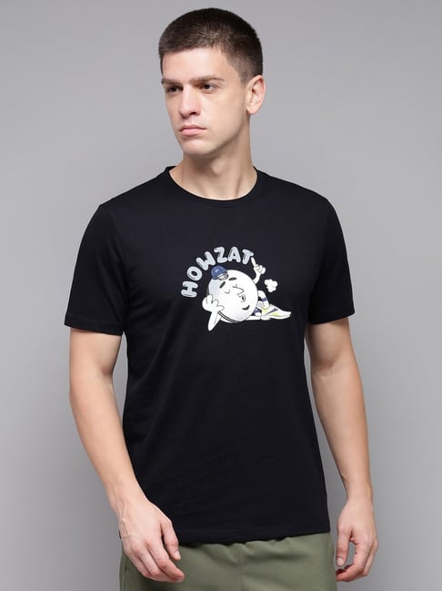 Reebok Black Cotton Printed Regular Fit T-Shirt-picture-32