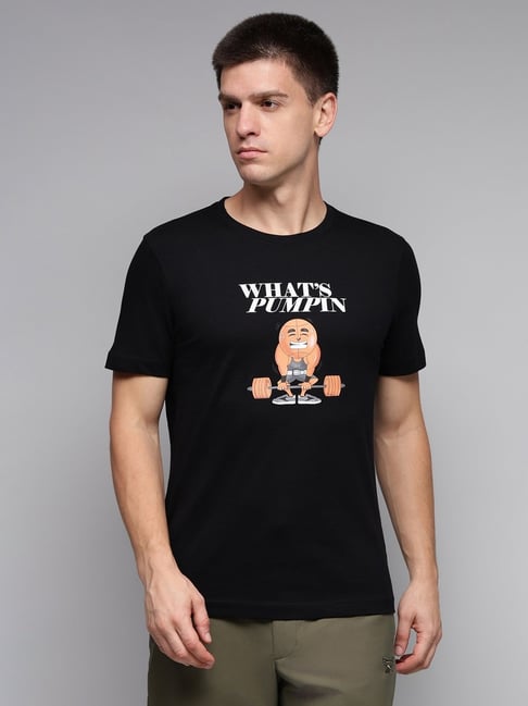 Reebok Black Cotton Printed Regular Fit T-Shirt-picture-33