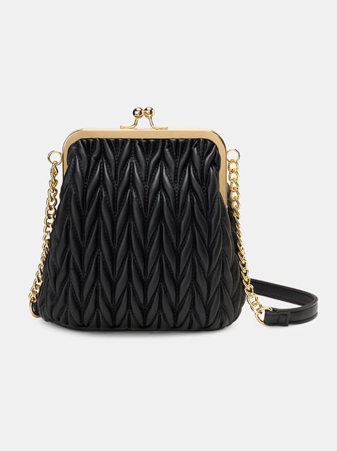 Forever Glam by Pantaloons Black Quilted Clutch