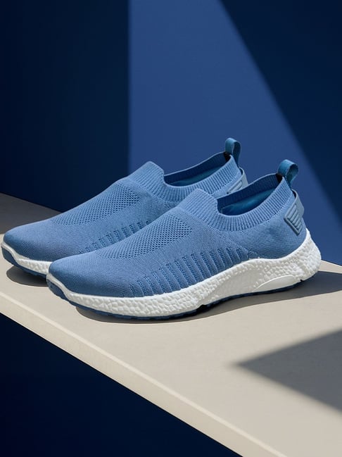 Neemans Men's Knit Ease Slip On Blue Walking Shoes