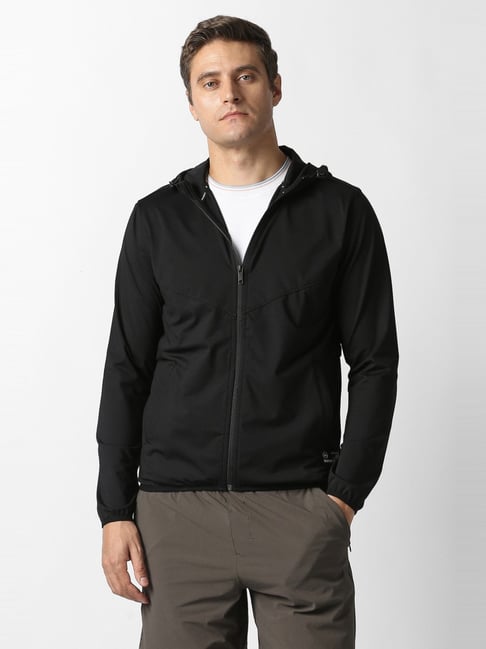 Van Heusen Black Regular Fit Hooded Jacket-picture-43