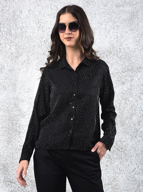 Crimsoune Club Black Embellished Long Sleeves Shirt-picture-36