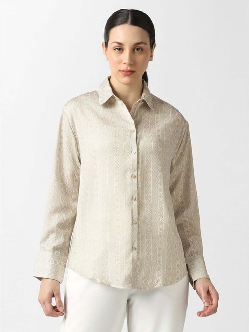 Van Heusen Beige Regular Fit Printed Shirt-picture-46