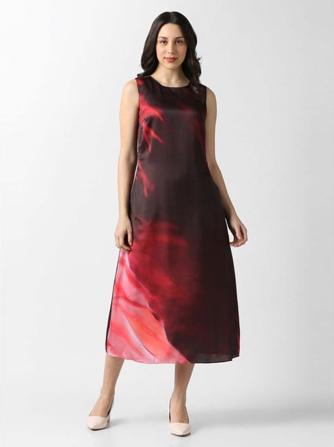 Van Heusen Maroon Regular Fit Printed Dress-picture-42