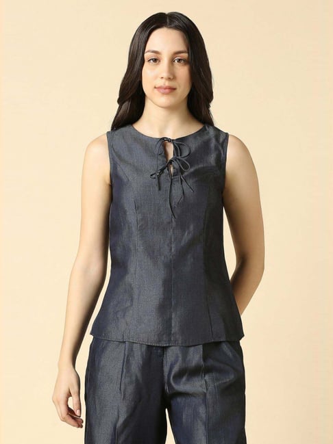 Allen Solly Navy Regular Fit Top-picture-46