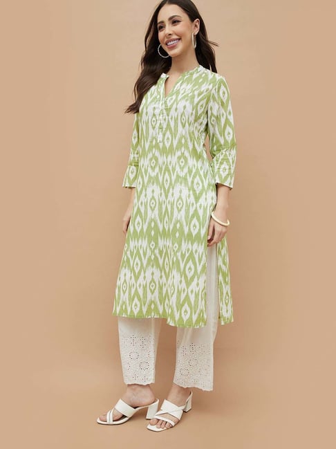 Melange By Lifestyle Sage Cotton Regular Fit Printed Kurta-picture-45