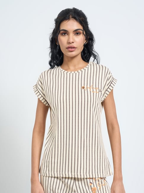 Dreamz By Pantaloons White Relaxed Fit Striped Top-picture-35