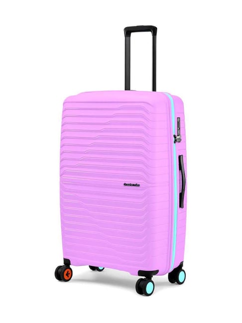 Nasher Miles Purple & Blue Cairo Striped Large Hard Sided Checked Luggage-image-48