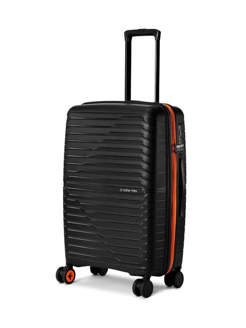 Nasher Miles Black & Orange Cairo Striped Medium Hard Sided Checked Luggage-picture-26