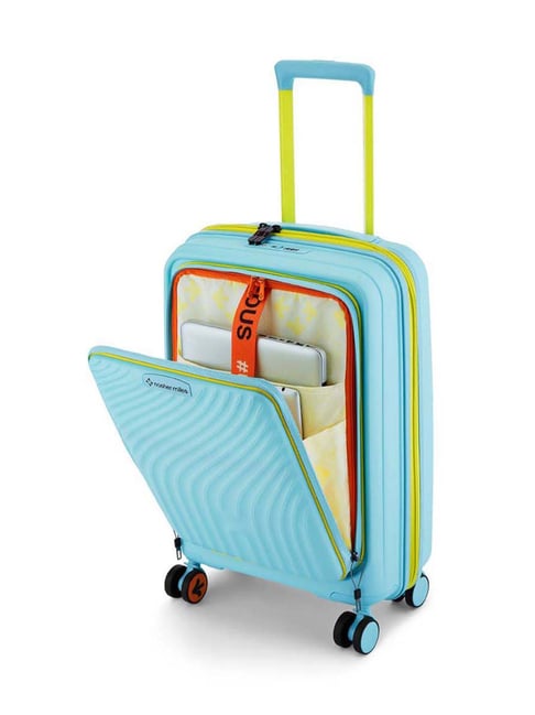 Nasher Miles Light Blue & Yellow Capri Textured Small Hard Sided Cabin Trolley-picture-30