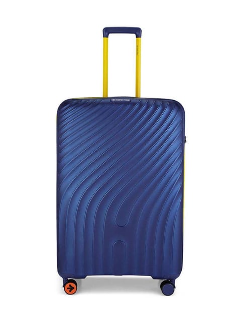 Nasher Miles Navy Blue & Yellow Capri Textured Large Hard Sided Checked Luggage-picture-19