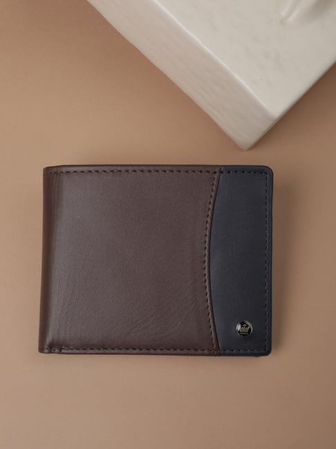 Louis Philippe Brown Color Block Wallet