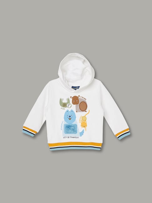 Juniors by Lifestyle Boys White Cotton Printed Sweatshirt-picture-24