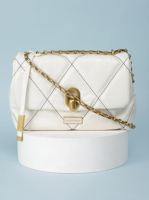 Van Heusen White Quilted Sling Handbag-picture-28