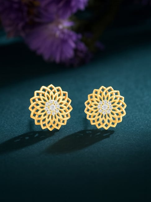 Zavya 925 Sterling Silver Golden Earrings for Women