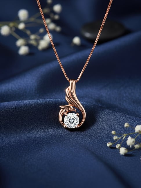 Zavya 925 Sterling Silver Rose Gold Pendant for Women