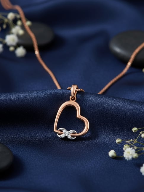 Zavya 925 Sterling Silver Rose Gold Pendant for Women-picture-11