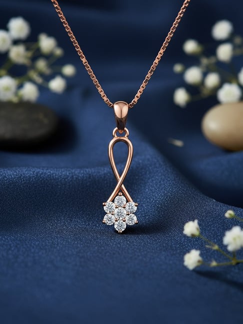 Zavya 925 Sterling Silver Rose Gold Pendant for Women