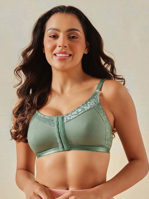 Clovia Green Regular Fit Self Pattern Bra-picture-19
