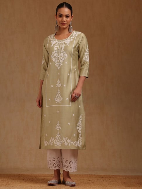 Soch Sap Green Gadwal Embroidered Kurti-picture-40