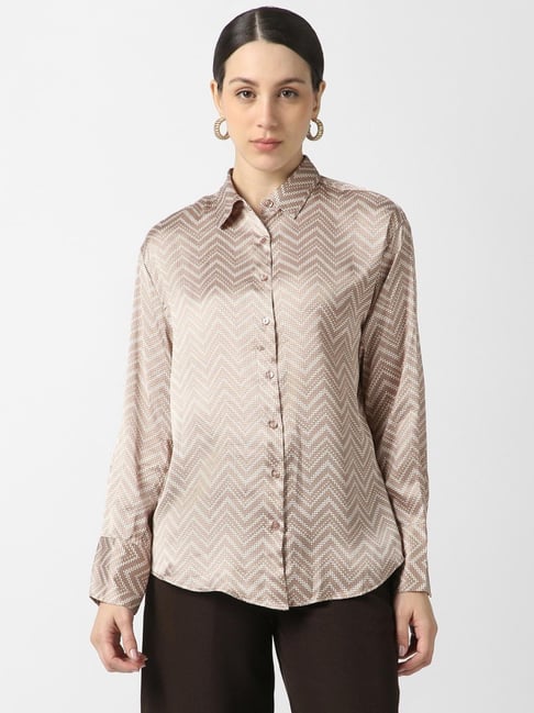 Van Heusen Beige Viscose Checked Shirt-picture-28