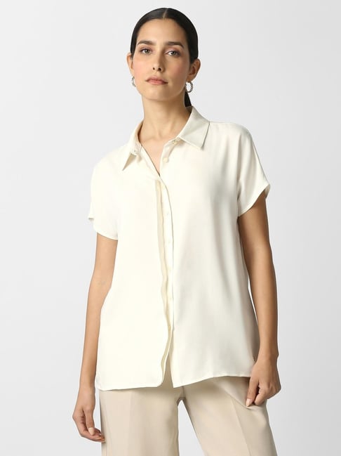 Van Heusen Beige Polyester Solid Shirt-picture-10