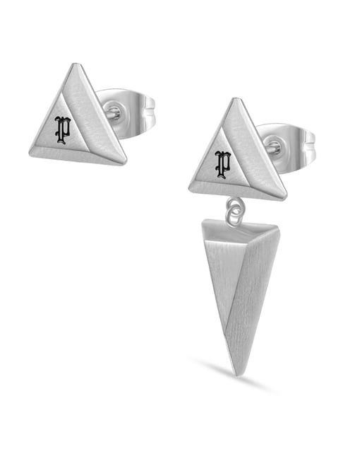 Police Silver Prism Mismatch Stud Earrings