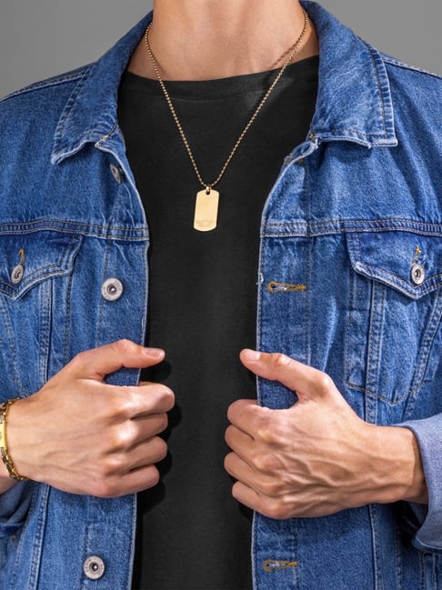 Police Gold Icarus II Brushed & Polished Chain Necklace-picture-46