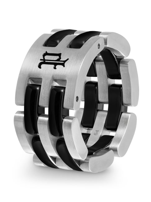 Police Silver Ceramica Ring