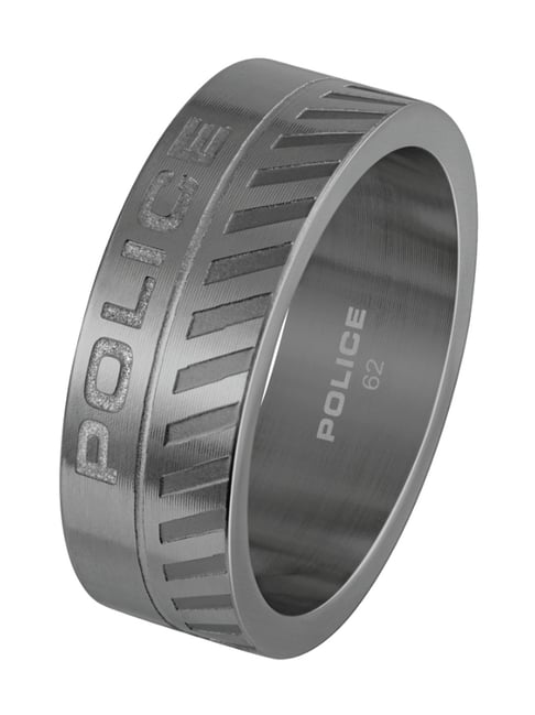 Police Gunmetal Treadstone Ellipse Band Ring