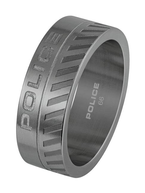 Police Gunmetal Treadstone Ellipse Band Ring
