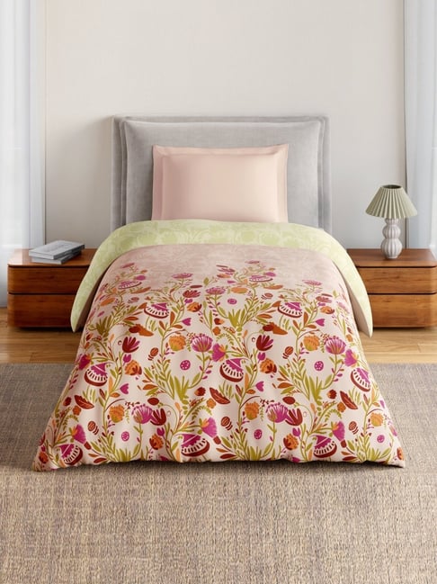 Spaces Blue Cotton Floral 144 TC Single Quilt