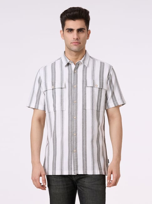 Pepe Jeans Grey Cotton Regular Fit Striped T-Shirt-picture-16