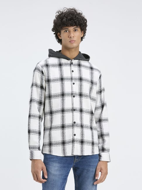 Pepe Jeans White Regular Fit Checks Shirts-picture-40