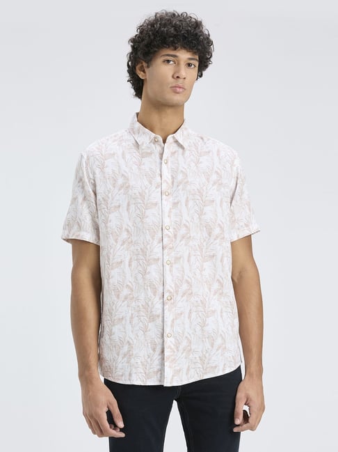 Pepe Jeans Peach Cotton Regular Fit Printed Shirts-picture-18