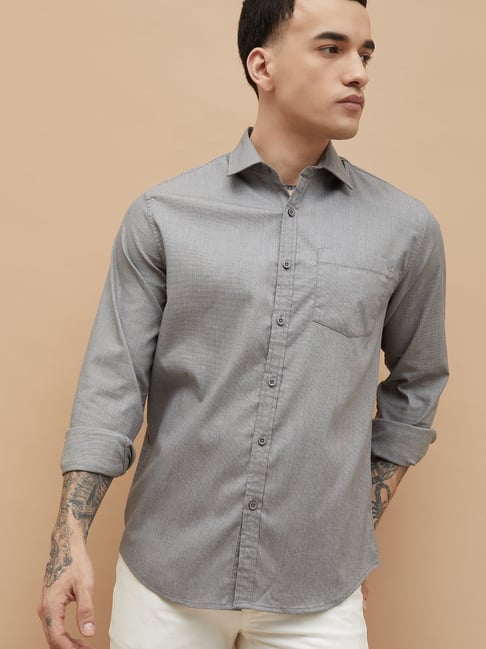 Fame Forever By Lifestyle Grey Cotton Regular Fit Shirt-picture-25
