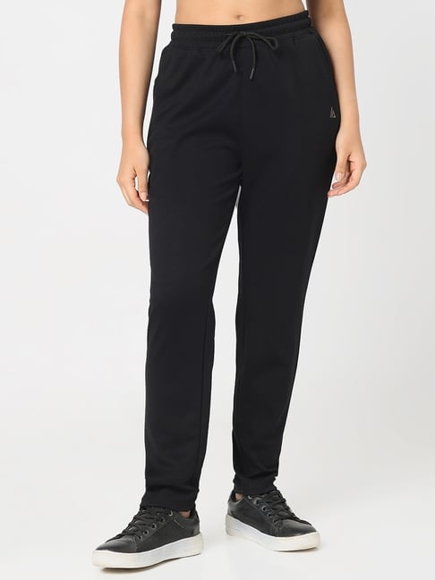 R&B Black Viscose Mid Rise Trackpants-picture-21