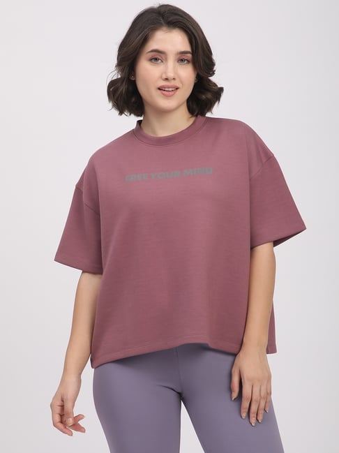 R&B Light Purple Graphic Print Relaxed Fit T-Shirt-picture-17
